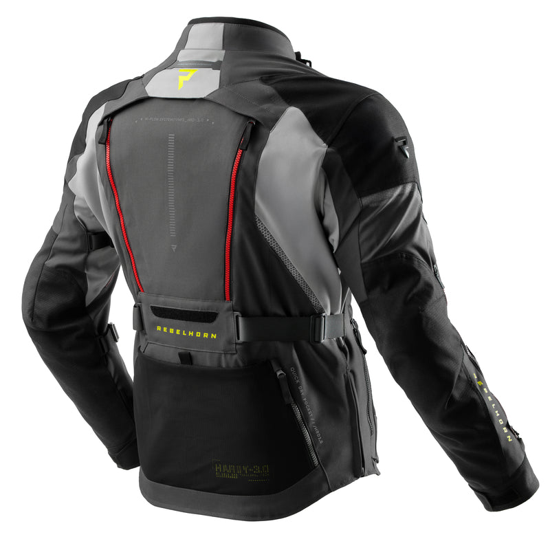 Rebelhorn Hardy 3.0 Textil MC Touringjacka - Antracit/Grå/Gul