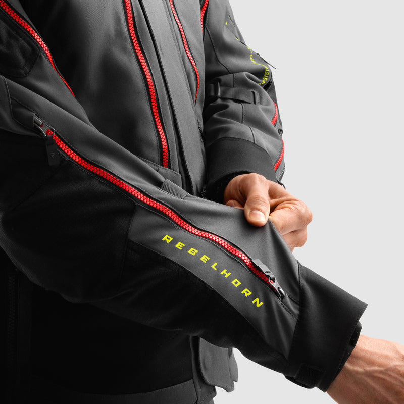 Rebelhorn Hardy 3.0 Textil MC Touringjacka - Antracit/Grå/Gul