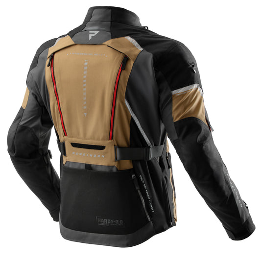 Rebelhorn Hardy 3.0 Textil MC Touringjacka - Desert/Grå/Röd