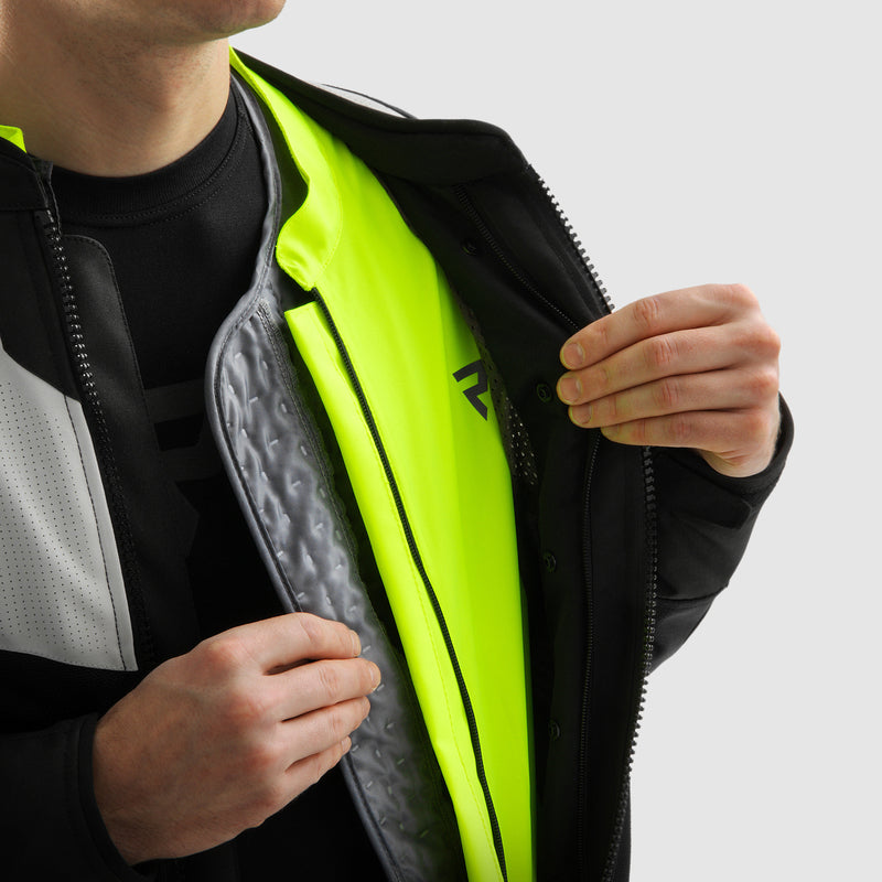 Rebelhorn Hiflow V Textil MC Jacka - Svart/Grå/Neongul