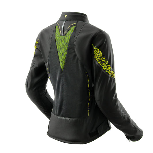 Rebelhorn Jax Lady Textil MC-Jacka - Svart/Neongul