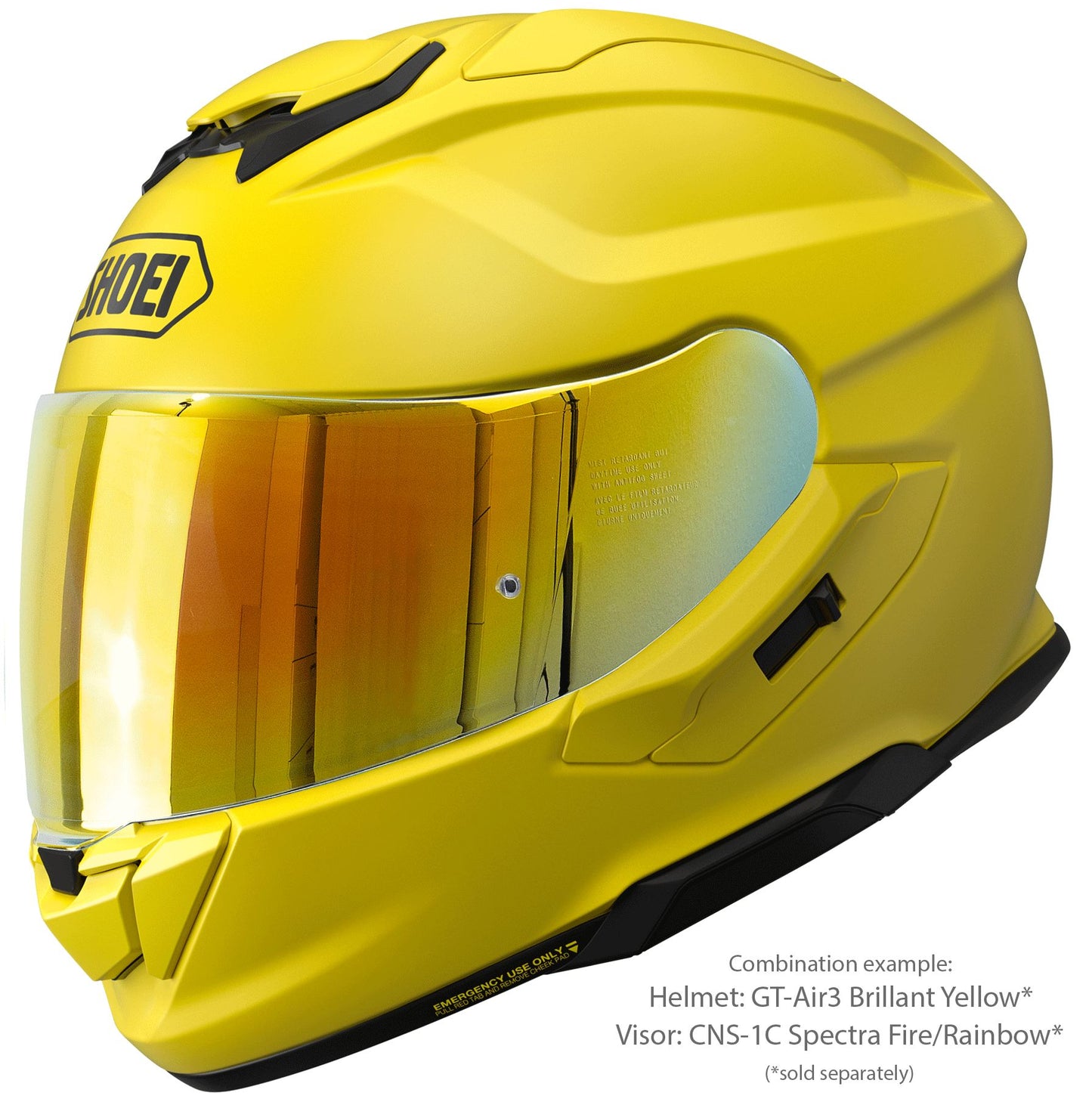 Shoei GT-Air 3 Brilliant Gul - Sportig Touring MC-hjälm