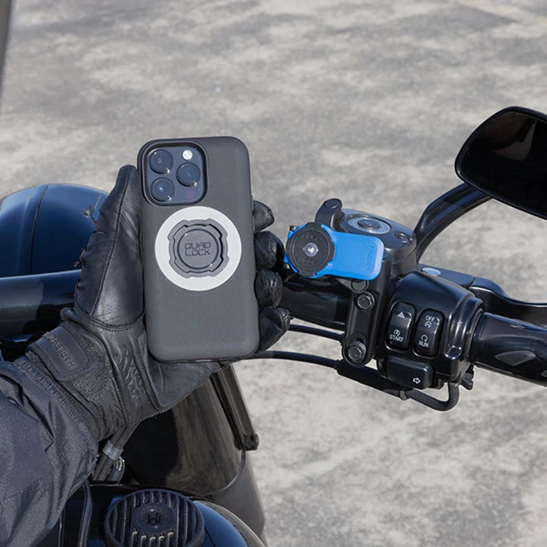 Ouad Lock Telefonhållare för motorcykelbroms/koppling