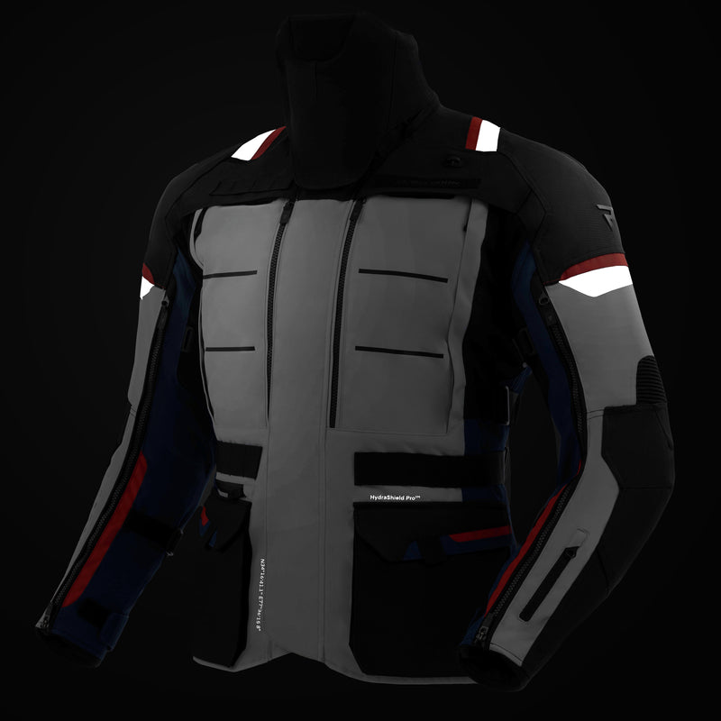 Rebelhorn Cubby V Textil MC Touringjacka - Blå/Grå/Röd