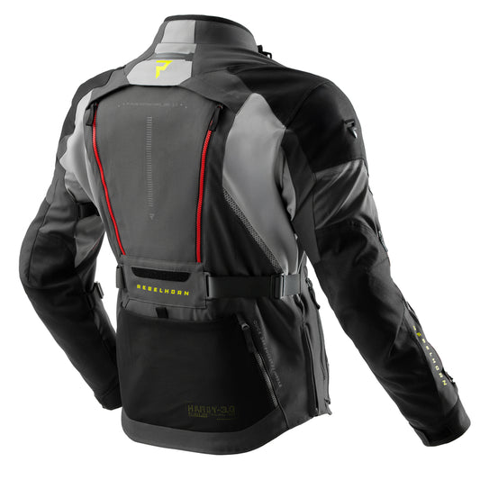 Rebelhorn Hardy 3.0 Textil MC Touringjacka - Antracit/Grå/Gul