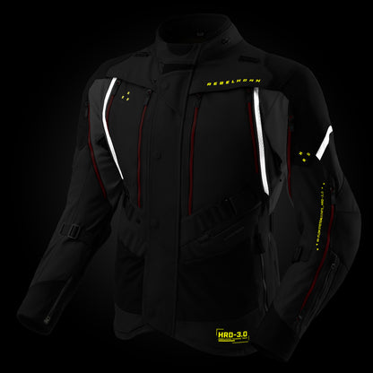 Rebelhorn Hardy 3.0 Textil MC Touringjacka - Antracit/Grå/Gul