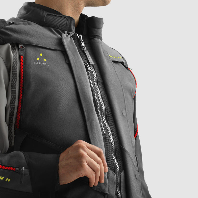 Rebelhorn Hardy 3.0 Textil MC Touringjacka - Antracit/Grå/Gul