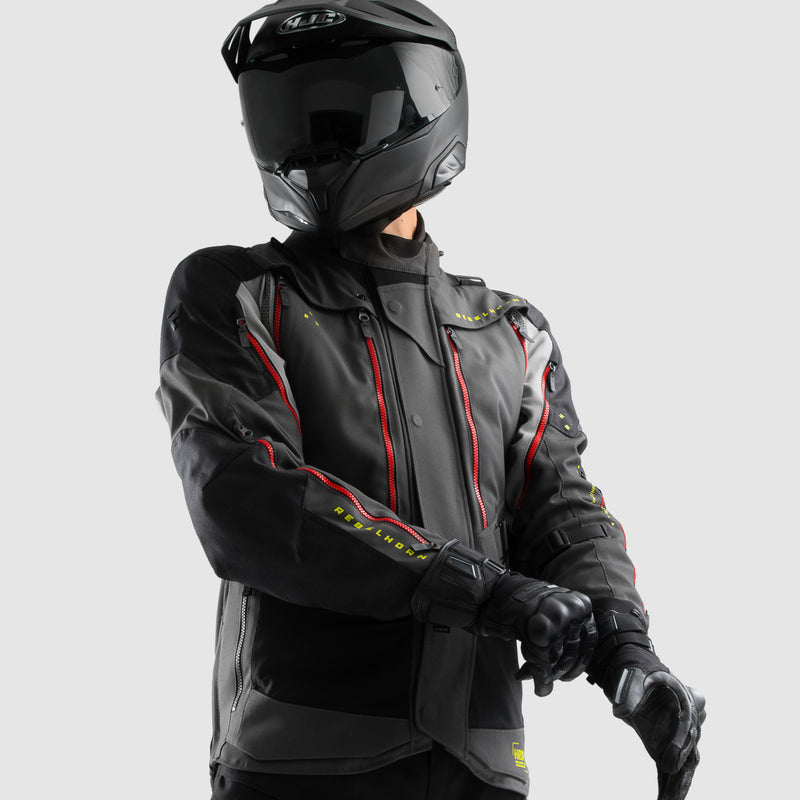 Rebelhorn Hardy 3.0 Textil MC Touringjacka - Antracit/Grå/Gul