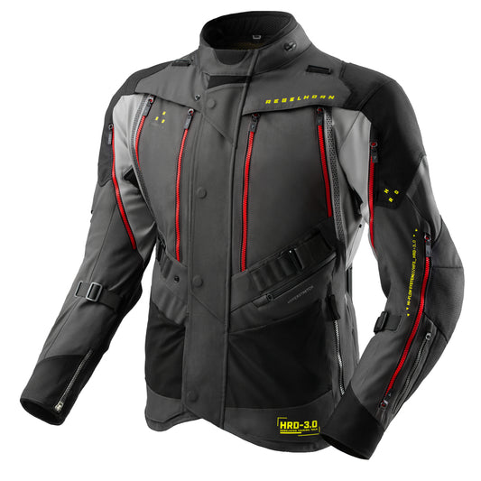 Rebelhorn Hardy 3.0 Textil MC Touringjacka - Antracit/Grå/Gul