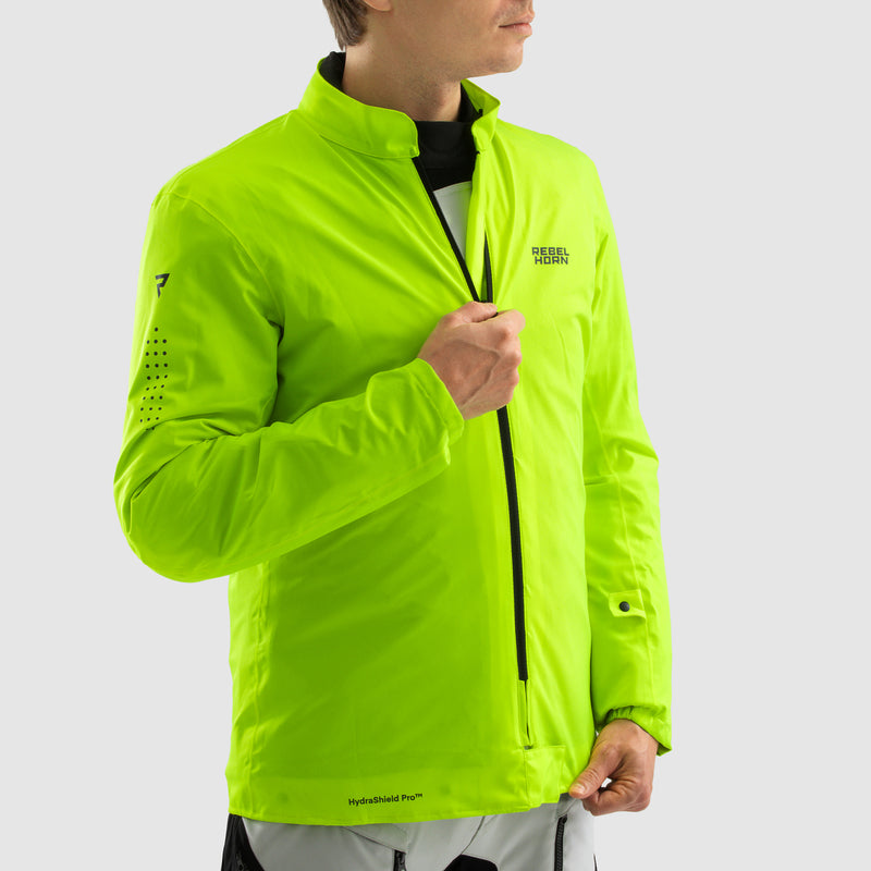 Rebelhorn Hardy 3.0 Textil MC Touringjacka - Svart/Grå/Neongul