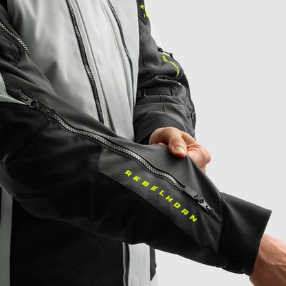 Rebelhorn Hardy 3.0 Textil MC Touringjacka - Svart/Grå/Neongul