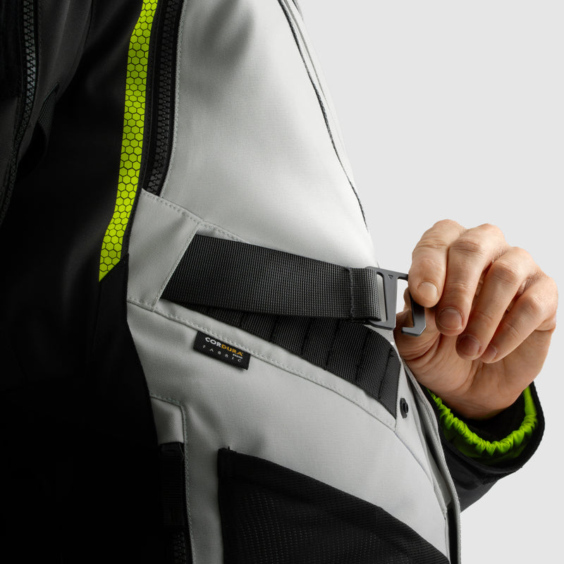 Rebelhorn Hardy 3.0 Textil MC Touringjacka - Svart/Grå/Neongul