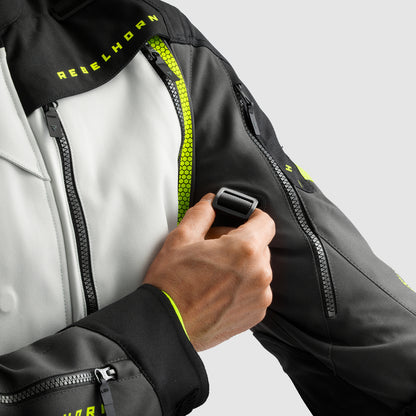 Rebelhorn Hardy 3.0 Textil MC Touringjacka - Svart/Grå/Neongul