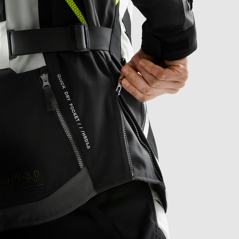 Rebelhorn Hardy 3.0 Textil MC Touringjacka - Svart/Grå/Neongul