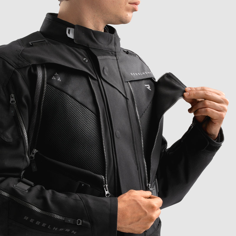 Rebelhorn Hardy 3.0 Textil MC Touringjacka - Svart