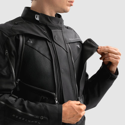 Rebelhorn Hardy 3.0 Textil MC Touringjacka - Svart