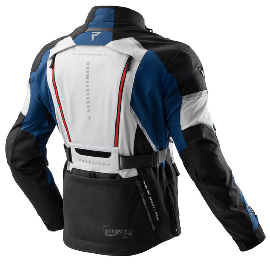 Rebelhorn Hardy 3.0 Textil MC Touringjacka - Blå/Grå/Röd