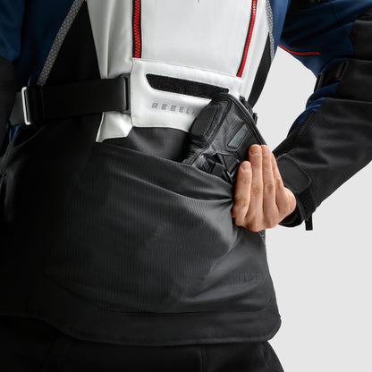 Rebelhorn Hardy 3.0 Textil MC Touringjacka - Blå/Grå/Röd