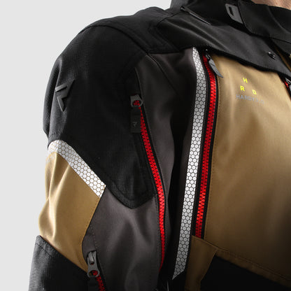 Rebelhorn Hardy 3.0 Textil MC Touringjacka - Desert/Grå/Röd