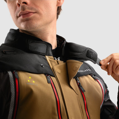 Rebelhorn Hardy 3.0 Textil MC Touringjacka - Desert/Grå/Röd