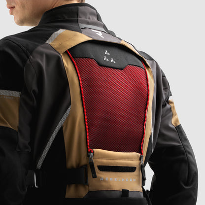 Rebelhorn Hardy 3.0 Textil MC Touringjacka - Desert/Grå/Röd