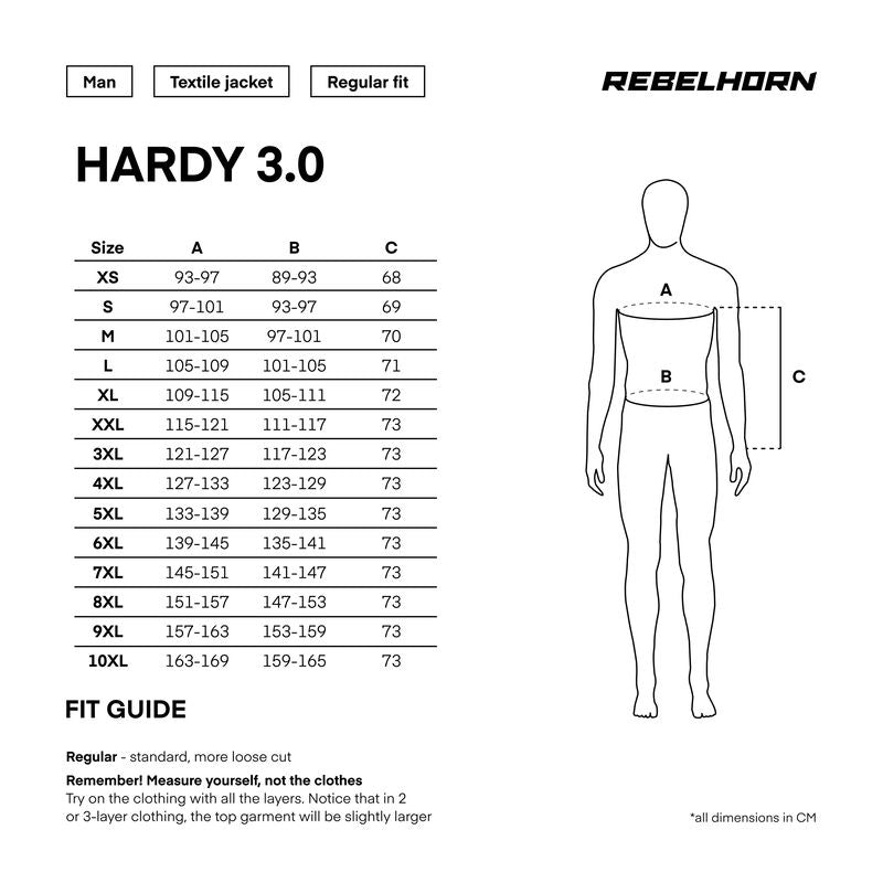 Rebelhorn Hardy 3.0 Textil MC Touringjacka - Svart