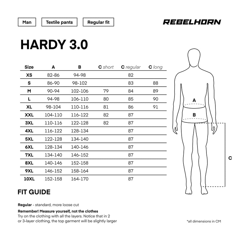 Rebelhorn Hardy 3.0 Textilbyxor - Svart