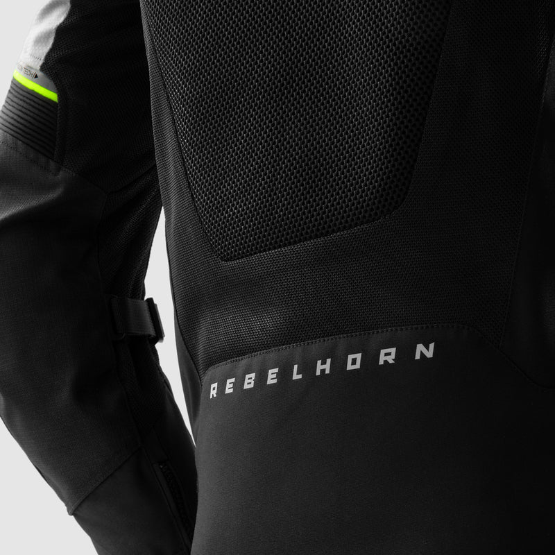 Rebelhorn Hiflow V Textil MC Jacka - Svart/Grå/Neongul
