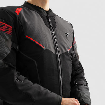 Rebelhorn Hiflow V Textil MC Jacka -  Svart/Grå/Röd