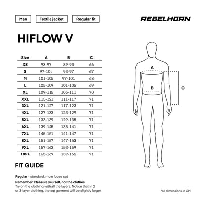 Rebelhorn Hiflow V Textil MC Jacka - Svart/Grå/Neongul