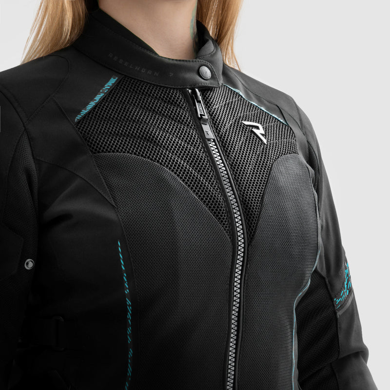 Rebelhorn Jax Lady Textil MC-Jacka - Svart/Blå