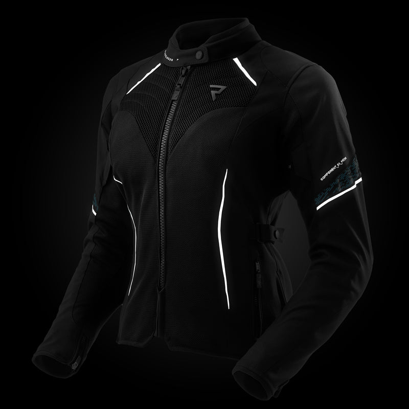 Rebelhorn Jax Lady Textil MC-Jacka - Svart/Blå