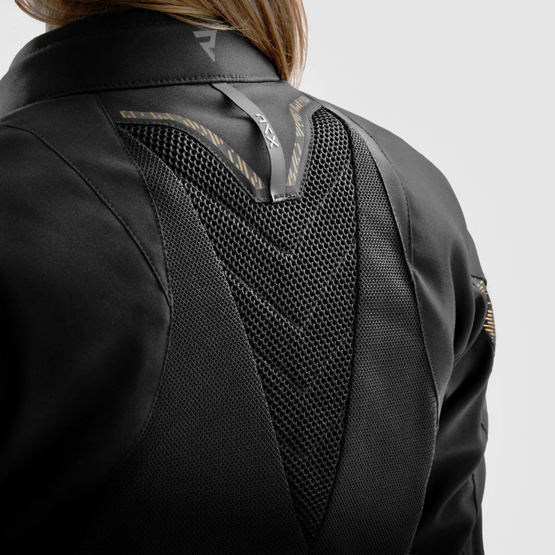 Rebelhorn Jax Lady Textil MC-Jacka - Svart/Guld