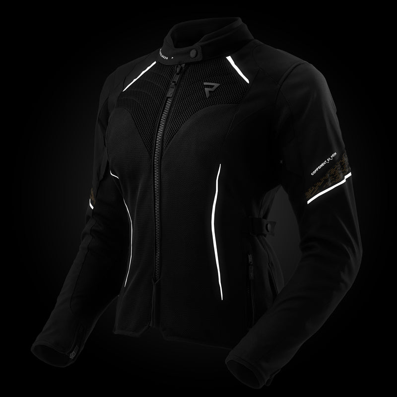 Rebelhorn Jax Lady Textil MC-Jacka - Svart/Guld