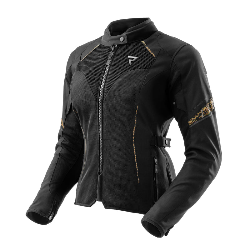 Rebelhorn Jax Lady Textil MC-Jacka - Svart/Guld