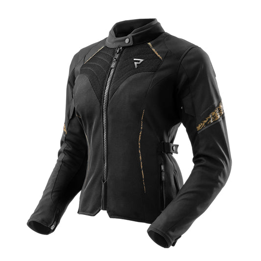 Rebelhorn Jax Lady Textil MC-Jacka - Svart/Guld