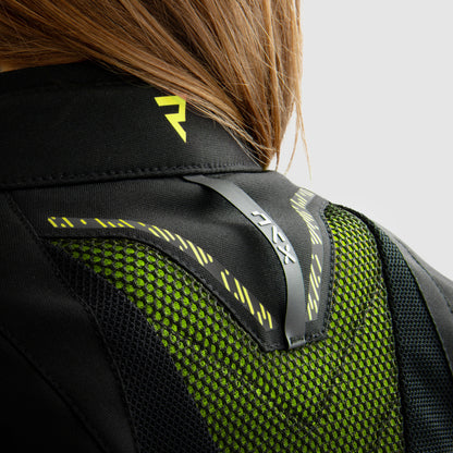 Rebelhorn Jax Lady Textil MC-Jacka - Svart/Neongul