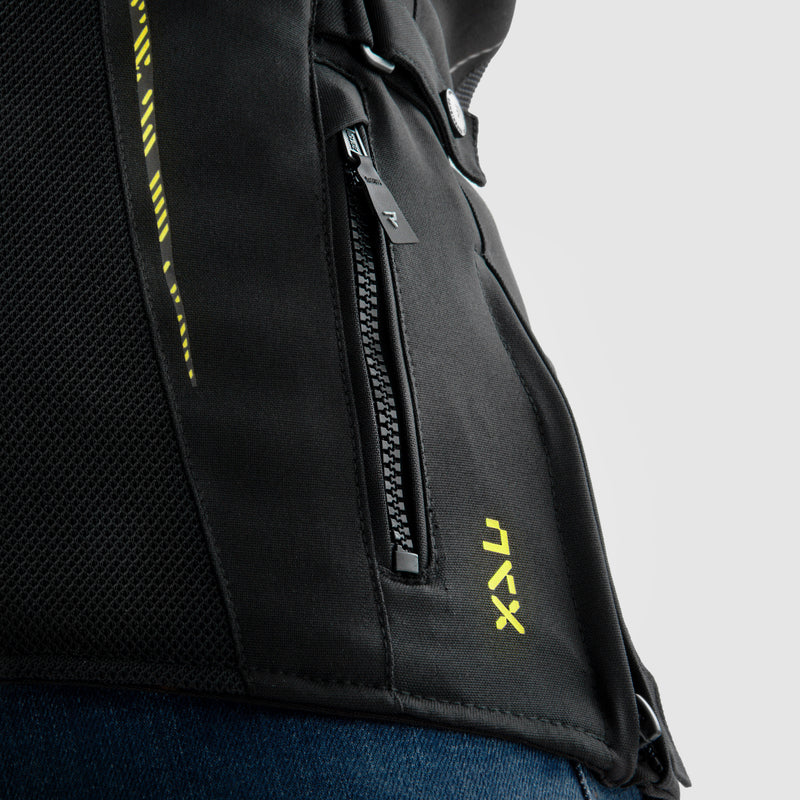 Rebelhorn Jax Lady Textil MC-Jacka - Svart/Neongul