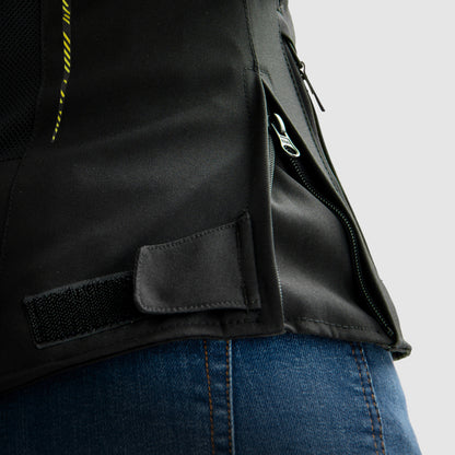 Rebelhorn Jax Lady Textil MC-Jacka - Svart/Neongul
