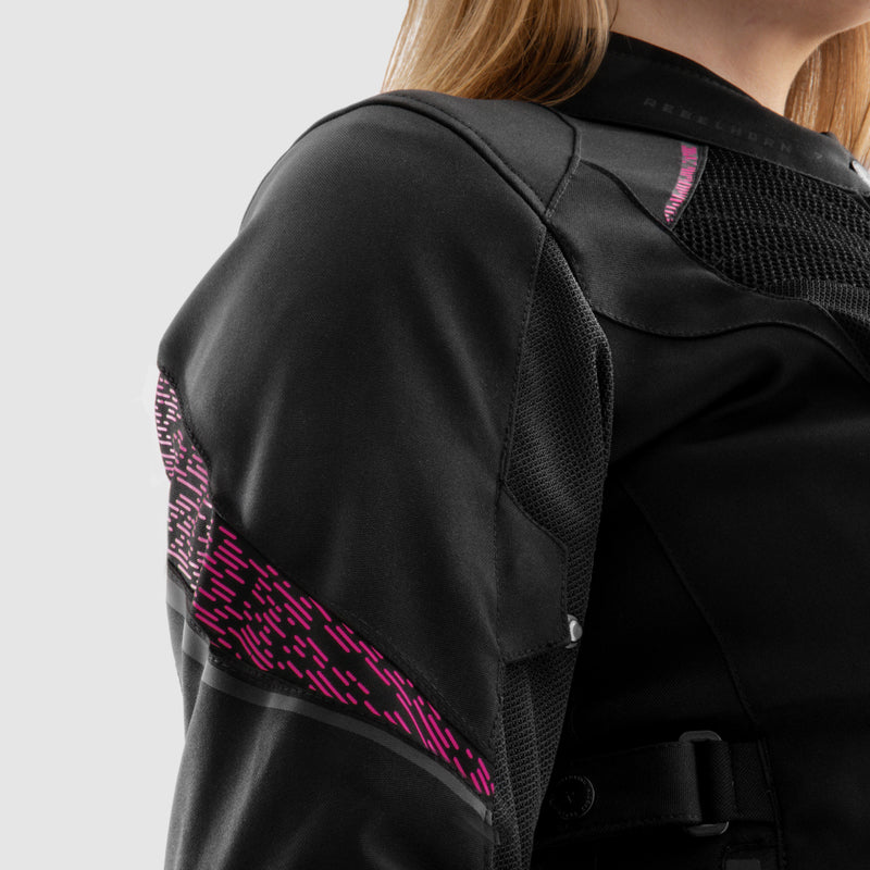 Rebelhorn Jax Lady Textil MC-Jacka - Svart/Grå/Rosa