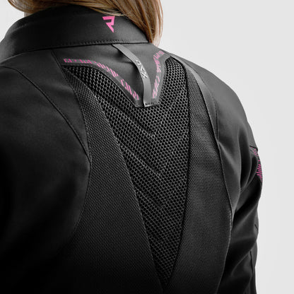 Rebelhorn Jax Lady Textil MC-Jacka - Svart/Grå/Rosa