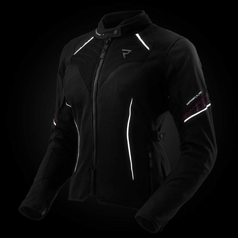 Rebelhorn Jax Lady Textil MC-Jacka - Svart/Grå/Rosa