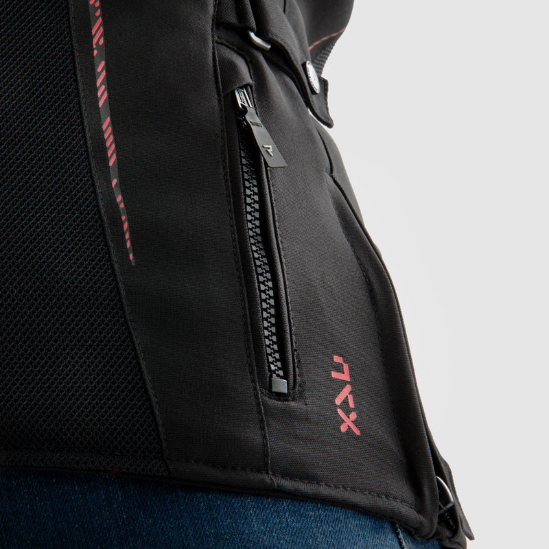 Rebelhorn Jax Lady Textil MC-Jacka - Svart/Röd