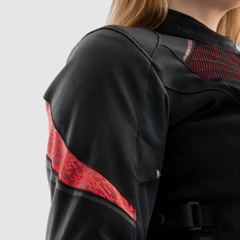 Rebelhorn Jax Lady Textil MC-Jacka - Svart/Röd
