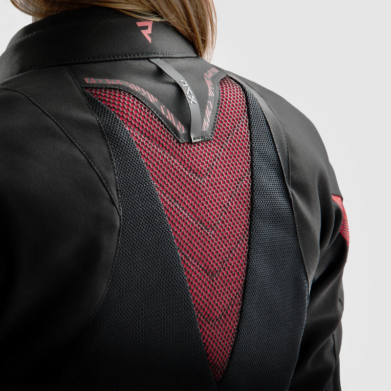 Rebelhorn Jax Lady Textil MC-Jacka - Svart/Röd