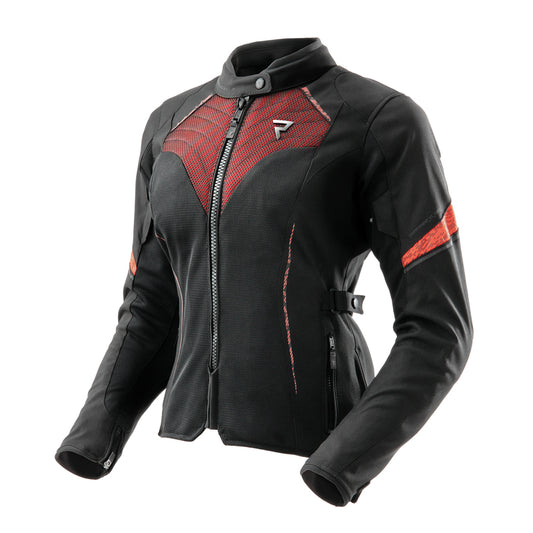 Rebelhorn Jax Lady Textil MC-Jacka - Svart/Röd