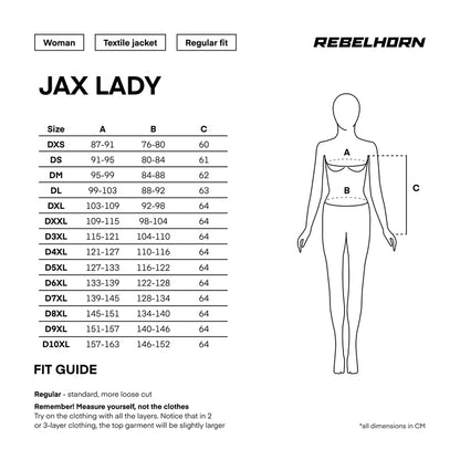 Rebelhorn Jax Lady Textil MC-Jacka - Svart/Guld
