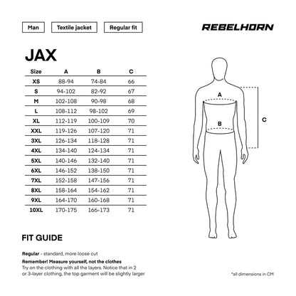 Rebelhorn Jax Textiljacka - Svart/Grå