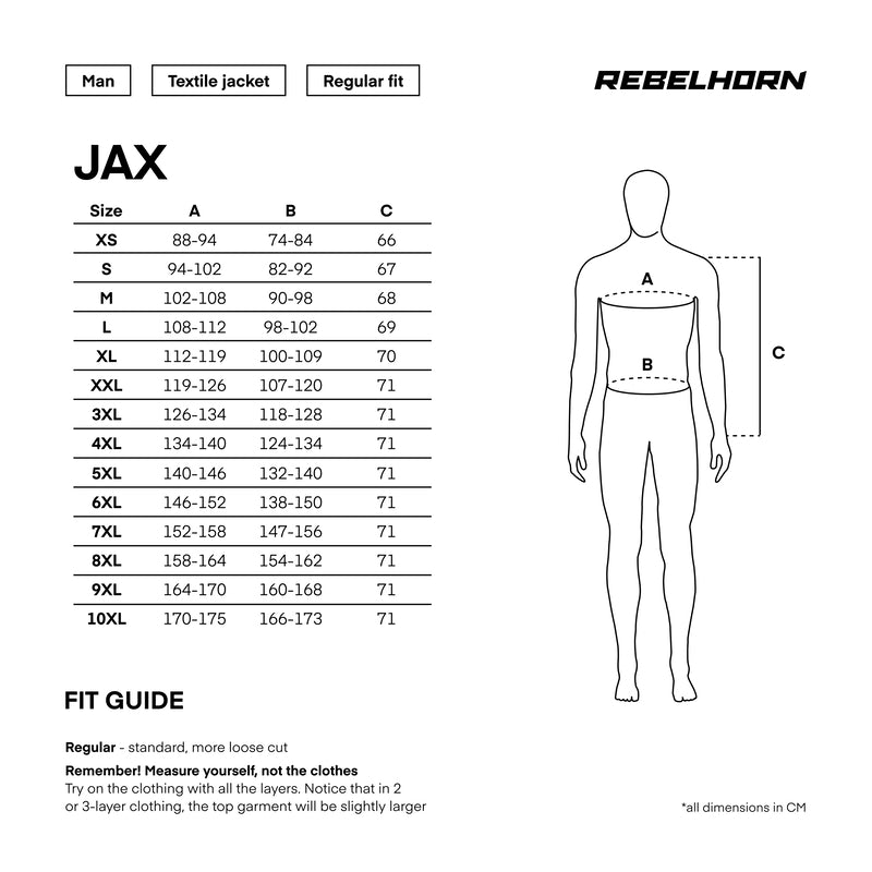 Rebelhorn Jax Textiljacka - Svart/Röd