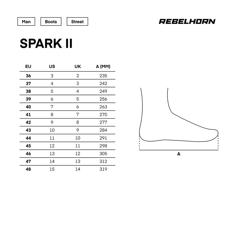 Rebelhorn Spark II MC-Skor – Svart